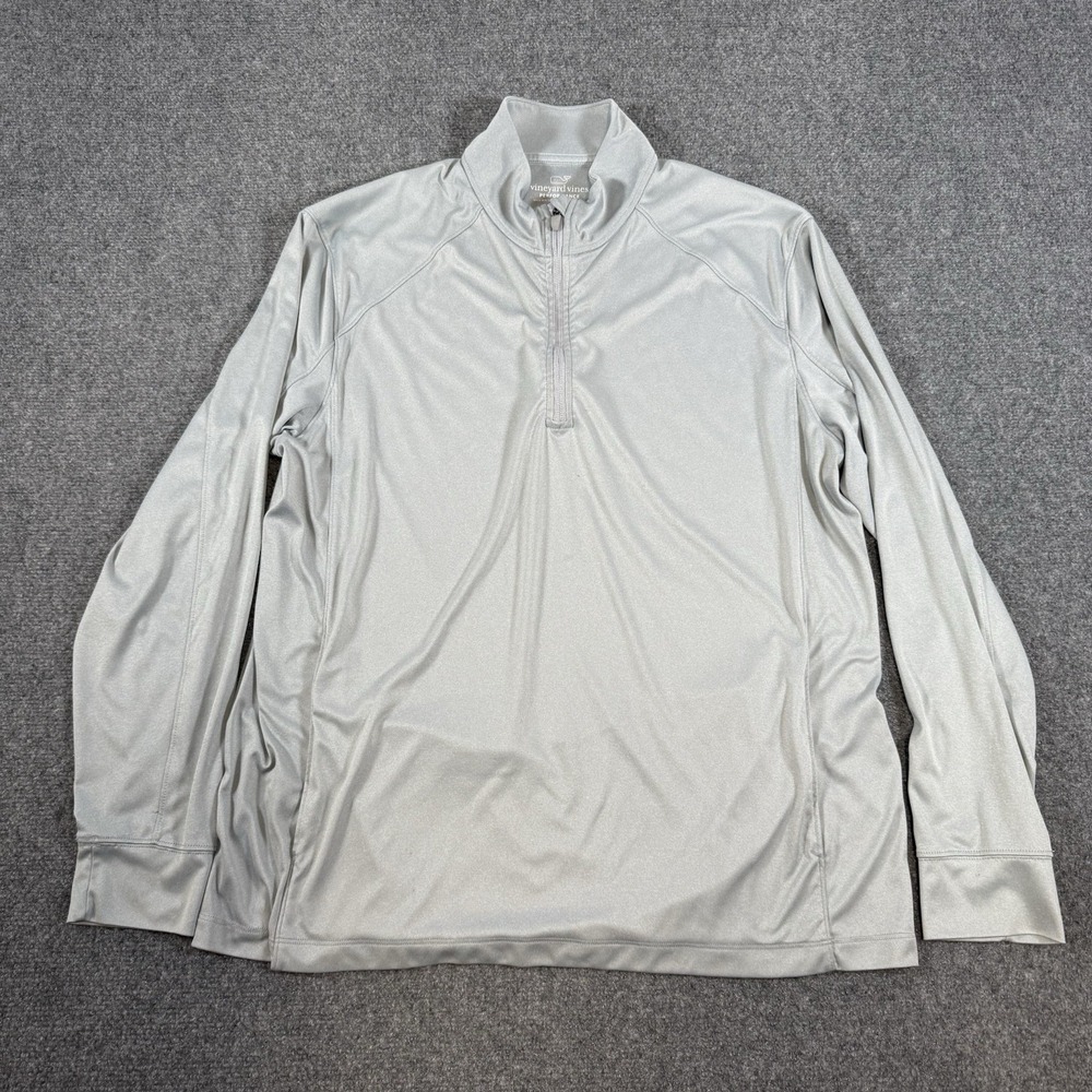 Vineyard Vines Performance Pullover Mens XL Gray 1/4 Zip Golf Long Sleeve‎